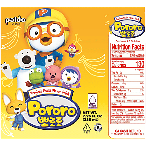 Paldo Pororo Tropical Fruits Flavor Drink, 235 ml  