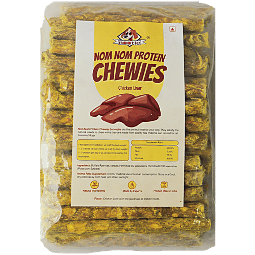 Nootie Chicken Liver Nom Nom Protein Chewies For Dogs, 1 kg Natural Ingredients