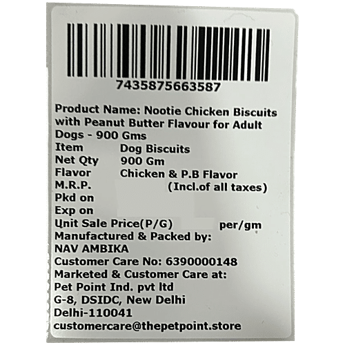 Nootie Chicken Flavour Dog Biscuits, 900 g  Natural Ingredients, No Artificial Flavours, Oven Baked Biscuits