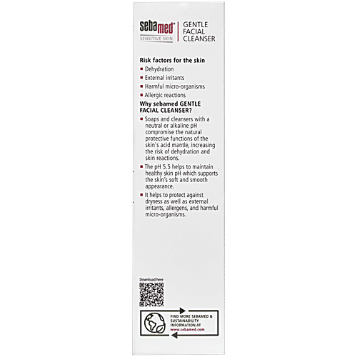 Sebamed Gentle Facial Cleanser For Oily & Combination Skin, 150 ml  . Gentle, pore deep cleansing, Removes excess sebum