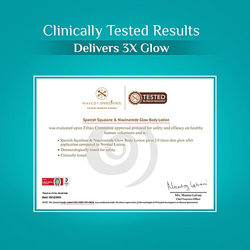 Pilgrim Spanish Squalane & Niacinamide Glow Body Lotion - With Cocoa Butter, 400 ml  48H Long-Lasting Moisturisation, For All Skin Types