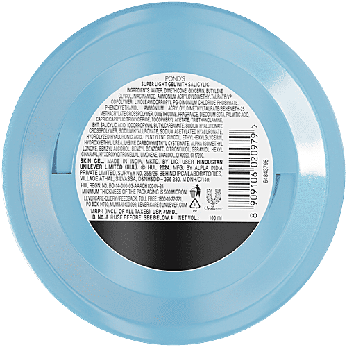 Ponds Hydra Miracle Super Light Gel - Hyaluronic + Salicylic, 100 g  