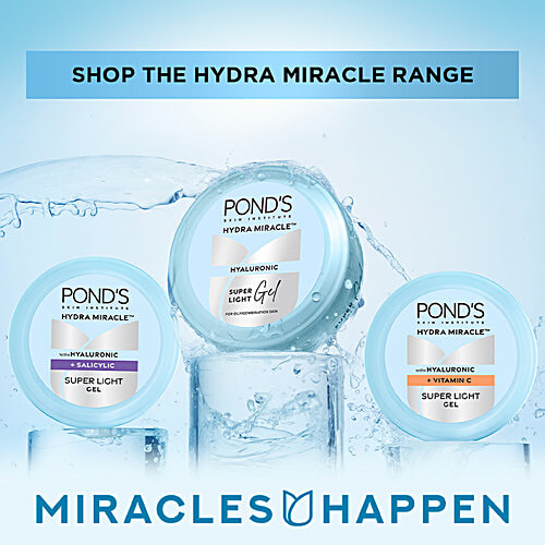 Ponds Hydra Miracle Super Light Gel - Hyaluronic + Salicylic, 100 g  