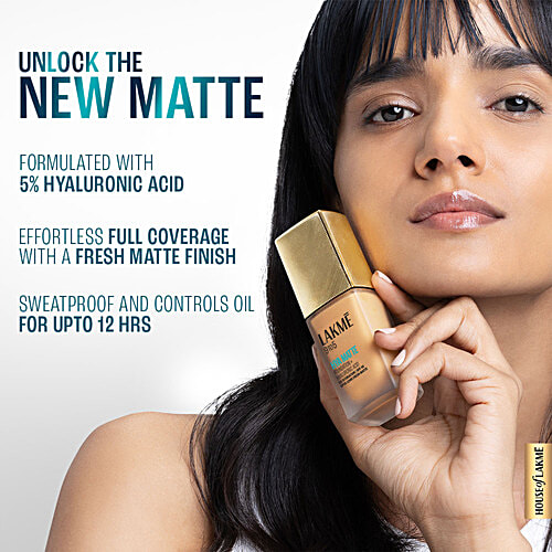 Lakme Hya Matte 9To5 Hya Matte Foundation + Hyaluronic Acid - SPF 40, 25 ml Warm Natural