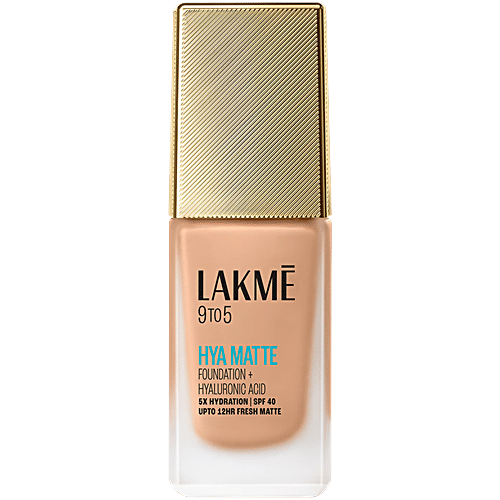 Lakme Hya Matte 9To5 Hya Matte Foundation + Hyaluronic Acid - SPF 40, 25 ml Warm Natural
