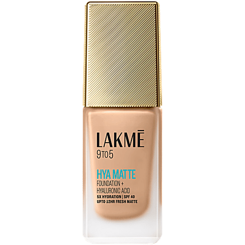Lakme Hya Matte 9To5 Hya Matte Foundation + Hyaluronic Acid - SPF 40, 25 ml Neutral Nude 