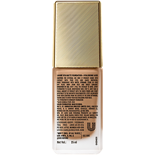 Lakme Hya Matte 9To5 Hya Matte Foundation + Hyaluronic Acid - SPF 40, 25 ml Cool Tan