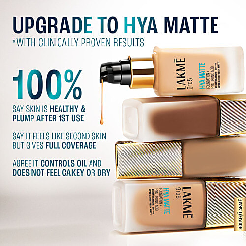 Lakme Hya Matte 9To5 Hya Matte Foundation + Hyaluronic Acid - SPF 40, 25 ml Neutral Chestnut 