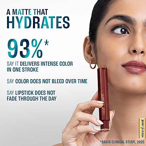 Lakme Hya Matte 9To5 Hya Matte Lip Color, 5.3 ml Monday Mocha