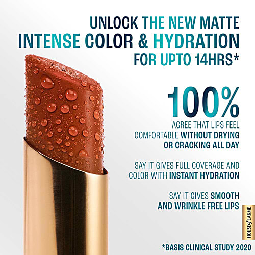 Lakme Hya Matte 9To5 Hya Matte Lipstick, 3.6 g Coffee Break 