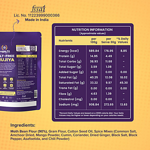 Sugar.Fit Active Guilt-Free Bhujiya, 150 g  Crunchy Indian Snack, Zero Cholesterol, No Artificial Flavours
