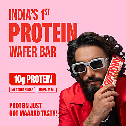 Superyou Strawberry Creme Protein Wafer Bar, 40 g No Added Sugar, 10 g Protein, 3 g Fibre