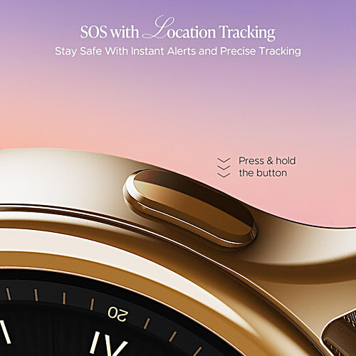 boAt Enigma Daze Women's Luxury Smart Watch With 1.3” Luminous Display With BT Calling, HR & SpO2 - Cherry Blossom, 1 pc Emergency SOS Live Location Sharing, Functional Crown, Watch Face Studio, QR Tray,