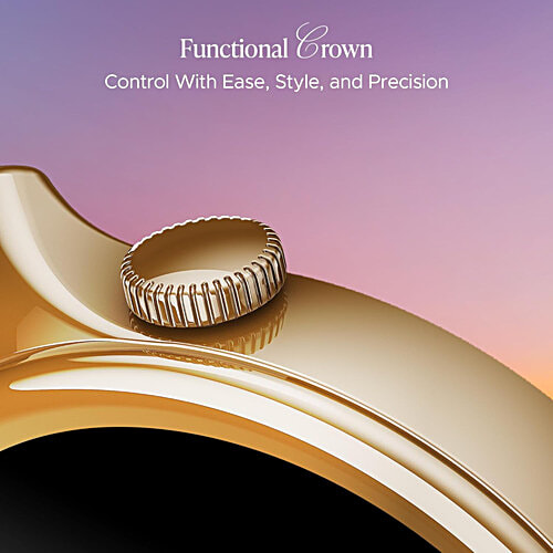 boAt Enigma Daze Women's Luxury Smart Watch With 1.3” Luminous Display With BT Calling, HR & SpO2 - Cherry Blossom, 1 pc Emergency SOS Live Location Sharing, Functional Crown, Watch Face Studio, QR Tray,