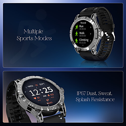 boAt Luxury Smart Watch Enigma Orion With 1.39” HD Display, BT Calling, Metal Body, Activity Tracker - Active Black, 1 pc  Functional Crown, Up To 7 Days Battery