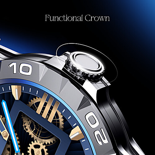 boAt Luxury Smart Watch Enigma Orion With 1.39” HD Display, BT Calling, Metal Body, Activity Tracker - Active Black, 1 pc  Functional Crown, Up To 7 Days Battery