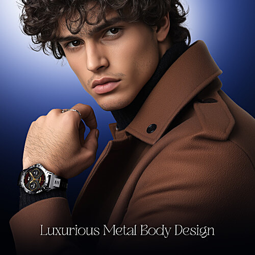 boAt Luxury Smart Watch Enigma Orion With 1.39” HD Display, BT Calling, Metal Body, Activity Tracker - Active Black, 1 pc  Functional Crown, Up To 7 Days Battery