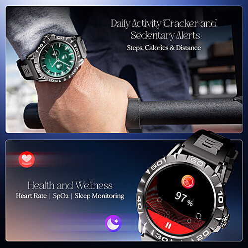 boAt Luxury Smart Watch Enigma Orion With 1.39” HD Display, BT Calling, Metal Body, Activity Tracker - Active Black, 1 pc  Functional Crown, Up To 7 Days Battery