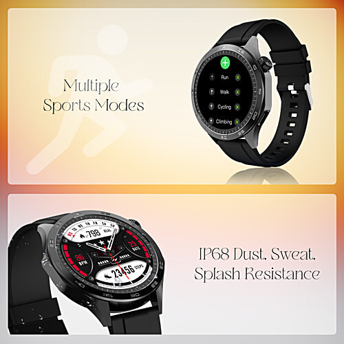 boAt Enigma Radiant Men's Luxury Smart Watch With 1.43" AMOLED Display - Active Black, 1 pc Functional Crown, Upto 6 Days Battery, 200+ Cloud Watch Faces, Guided Breathing,