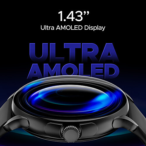 boAt Lunar Oasis Fitness Smart Watch With 1.43" AMOLED Display & Bluetooth Calling - Active Black, 1 pc  TBT Navigation, QR Tray, Watch Face Studio, Bluetooth Calling, Emergency SOS