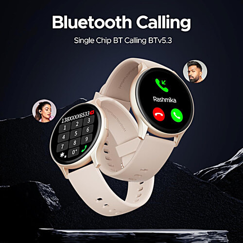 boAt Lunar Peak Smart Watch With 1.45" AMOLED Display, Advanced BT Calling, IP67, Rose Gold, 1 pc AMOLED Display, Advanced BT Calling, Always on Display, Cloud & Custom Watch Faces, in-Built Games, Stocks, SOS, IP67, Smart Watch for Men & Women