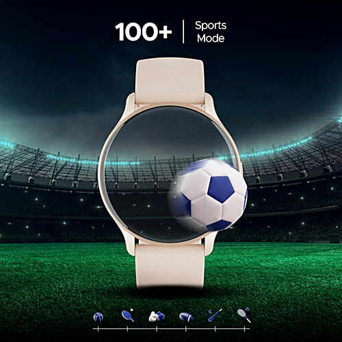 boAt Lunar Peak Smart Watch With 1.45" AMOLED Display, Advanced BT Calling, IP67, Rose Gold, 1 pc AMOLED Display, Advanced BT Calling, Always on Display, Cloud & Custom Watch Faces, in-Built Games, Stocks, SOS, IP67, Smart Watch for Men & Women