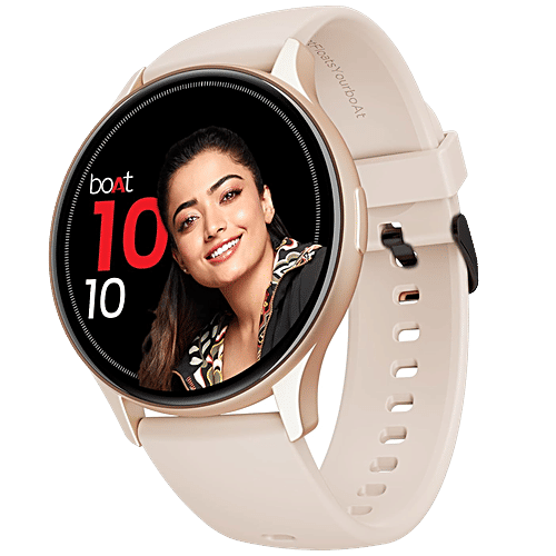 boAt Lunar Peak Smart Watch With 1.45" AMOLED Display, Advanced BT Calling, IP67, Rose Gold, 1 pc AMOLED Display, Advanced BT Calling, Always on Display, Cloud & Custom Watch Faces, in-Built Games, Stocks, SOS, IP67, Smart Watch for Men & Women