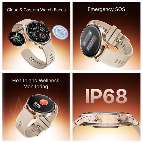 boAt Ultima Prime Smart Watch With 1.43” AMOLED Display, BT Calling, 100+ Sports Modes - Rose Gold, 1 pc  SOS, BT Calling, Notifications, IP68, Music & Camera Controls, 100+ Sports Modes, Watch Face Studio