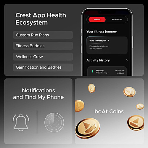 boAt Wave Call 2 Plus Smart Watch With 1.96” HD Display & Bilingual Support In Hindi/English - Metal Black, 1 pc BT Calling, 100+Sports Modes, Animated Watch Faces, Voice Assistant