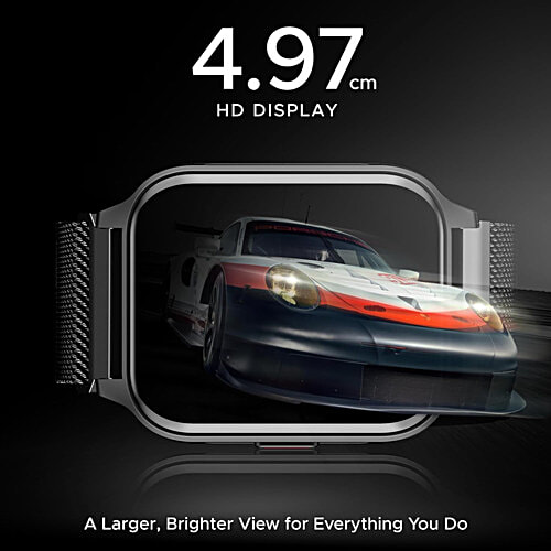 boAt Wave Call 2 Plus Smart Watch With 1.96” HD Display & Bilingual Support In Hindi/English - Metal Black, 1 pc BT Calling, 100+Sports Modes, Animated Watch Faces, Voice Assistant