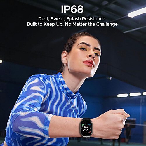 boAt Wave Call 2 Plus Smart Watch With 1.96” HD Display & Bilingual Support In Hindi/English - Metal Black, 1 pc BT Calling, 100+Sports Modes, Animated Watch Faces, Voice Assistant