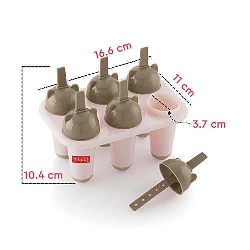 Hazel 6 Plastic Reusable Kulfi Mould, 1 pc Popsicle Moulds & Ice Candy Maker