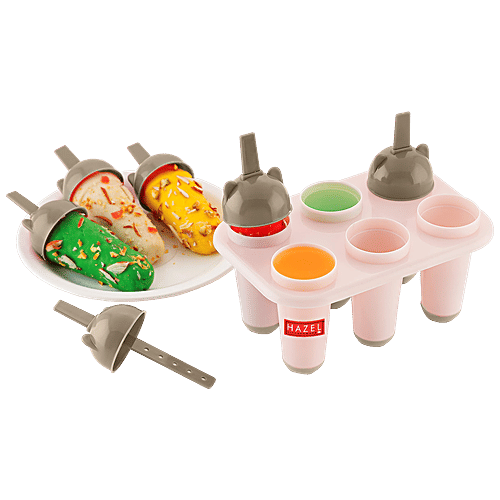 Hazel 6 Plastic Reusable Kulfi Mould, 1 pc Popsicle Moulds & Ice Candy Maker