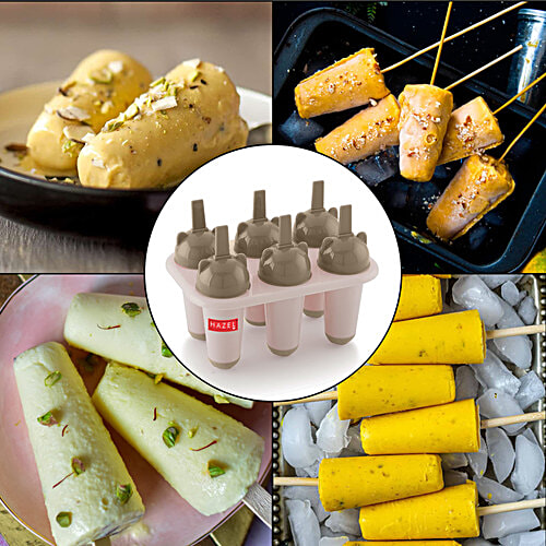Hazel 6 Plastic Reusable Kulfi Mould, 1 pc Popsicle Moulds & Ice Candy Maker