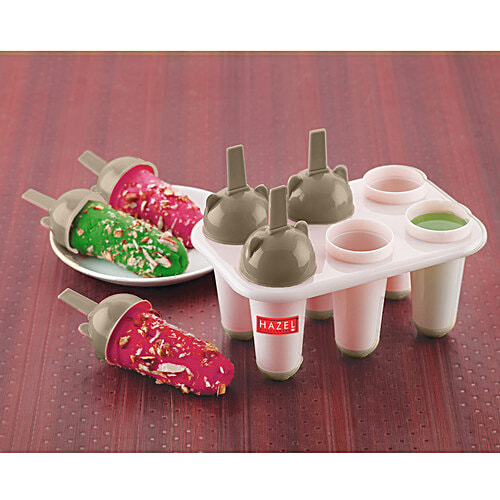 Hazel 6 Plastic Reusable Kulfi Mould, 1 pc Popsicle Moulds & Ice Candy Maker