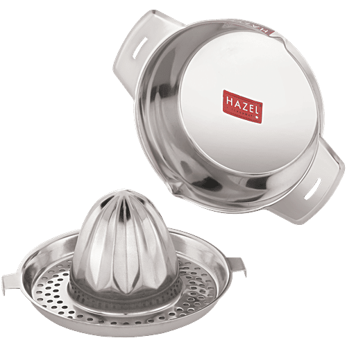 Hazel Stainless Steel Manual Citrus Juicer - Hand Press Squeezer With Round Bowl, 1 pc  
