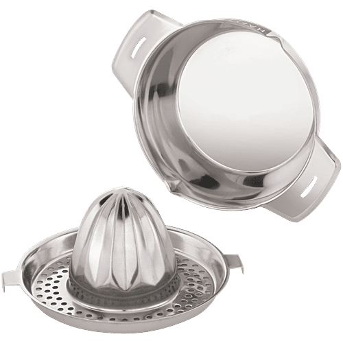 Hazel Stainless Steel Manual Citrus Juicer - Hand Press Squeezer With Round Bowl, 1 pc  