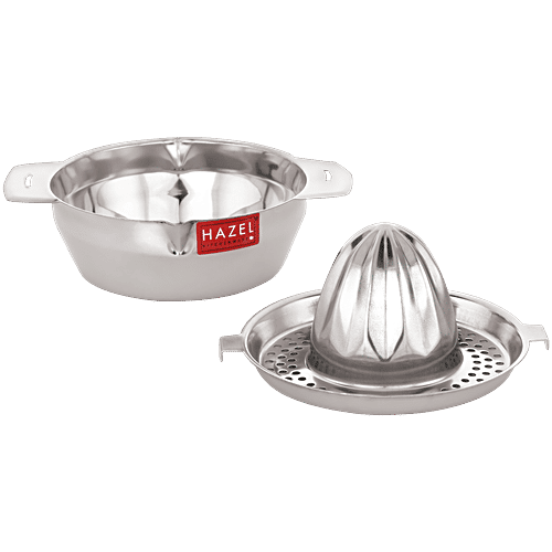 Hazel Stainless Steel Manual Citrus Juicer - Hand Press Squeezer With Round Bowl, 1 pc  