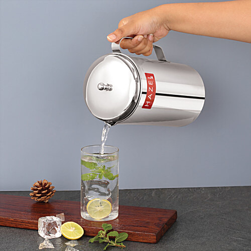 Hazel Stainless Steel Water Pitcher/Jug With Lid, 2 L