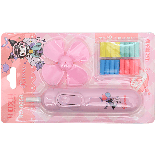 DP Electric Eraser Kuromi Print - With Fan, For Kids, 18 pcs  