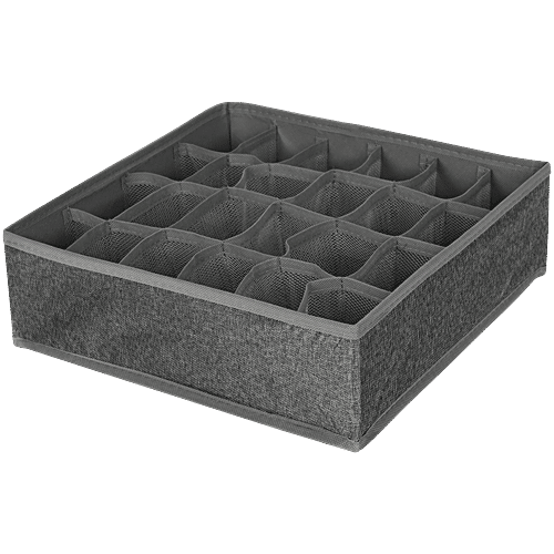 DP Linen Foldable Storage Box - 24 Partition, Grey, 1 pc