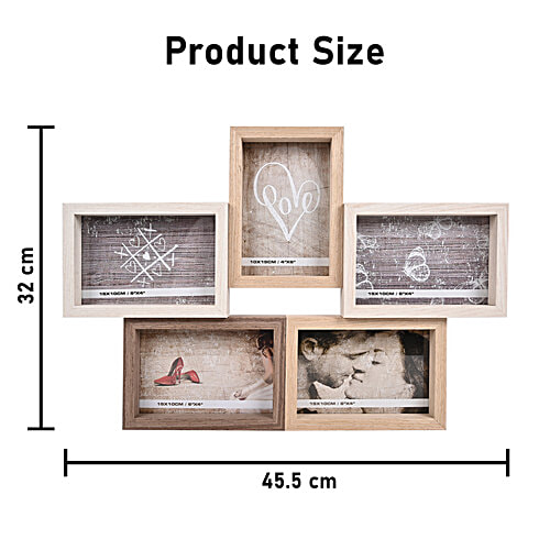 DP 5 Photo Collage Frame - 45.5 x 32 cm, 18 x 12.5 Inch, Assorted Colour, 1 pc  