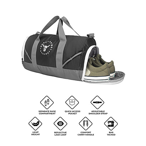 Urban Tribe Amigo Unisex Duffle Bag - Black, 29 L For Travel, Gym & Daily Use