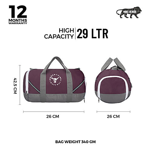 Urban Tribe Amigo Unisex Duffle Bag - Wine, 29 L For Travel/Gym & Daily Use