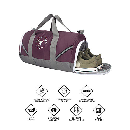 Urban Tribe Amigo Unisex Duffle Bag - Wine, 29 L For Travel/Gym & Daily Use