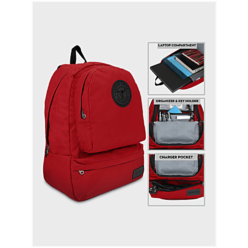 Urban Tribe Havana Red Unisex Backpack, 28 L For Travel/Work/Outdoor Use, Durable & Versatile