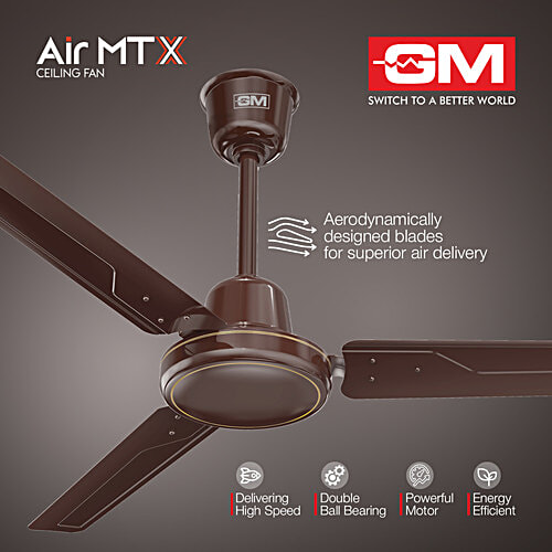 GM Air MTX Ceiling Fan - Brown, 1200MM, 373 RPM, 1 Star, 1 pc  BEE Rating 1 Star