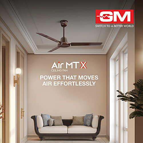 GM Air MTX Ceiling Fan - Brown, 1200MM, 373 RPM, 1 Star, 1 pc  BEE Rating 1 Star