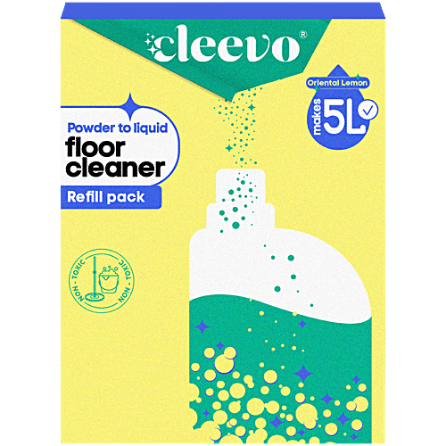 Cleevo Powder To Liquid Floor Cleaner - Oriental Lemon, Non-Toxic, 5 L (5x20 g) 