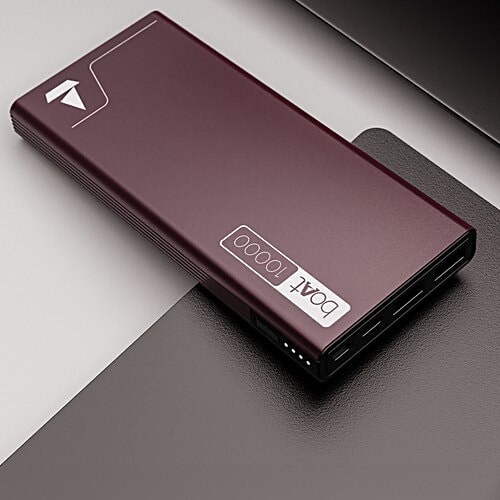 boAt Energyshroom PB300 Powerbank 10000mAh, 22.5W Fast Charging, 12-Layer Smart IC Protection, LED Indicators, Aluminium Casing - Burgundy, 1 pc  
